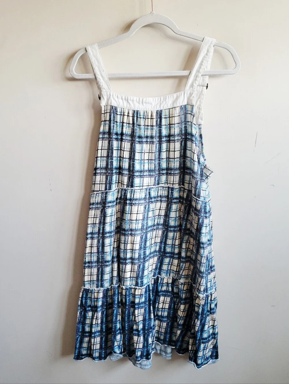 Free People We The Free Plaid Mixed Media Jumper Dress